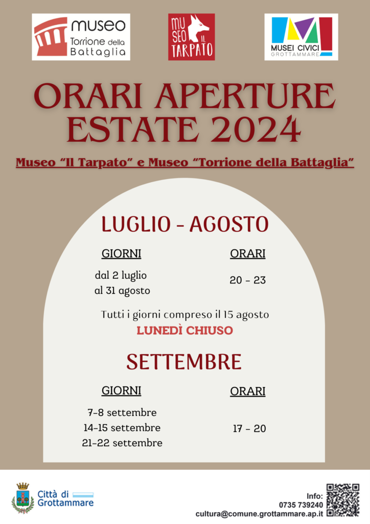 Homepage - ORARI ESTATE 2024 Tarpato e Torrione 1